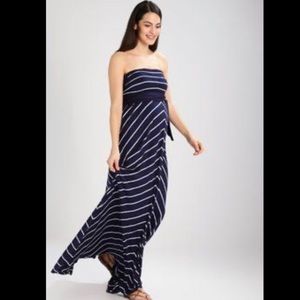 Envie de Fraise Striped Strapless Maternity Dress